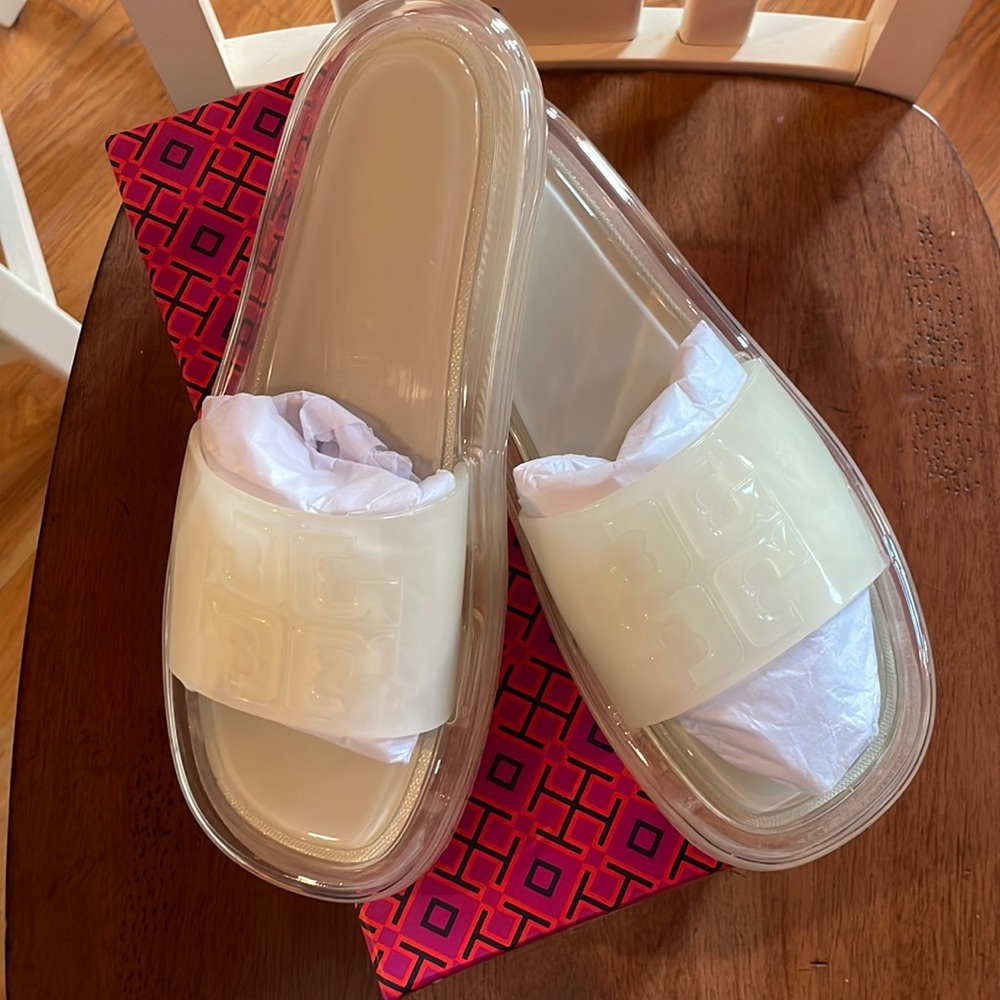 Tory Burch Bubble Jelly sandals.